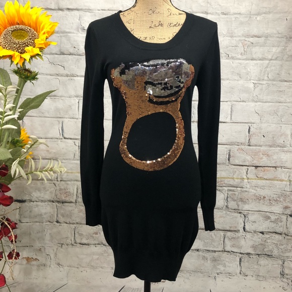 pink boutique Sweaters - Sequined (sequence) Engagement Ring Sweater Dress